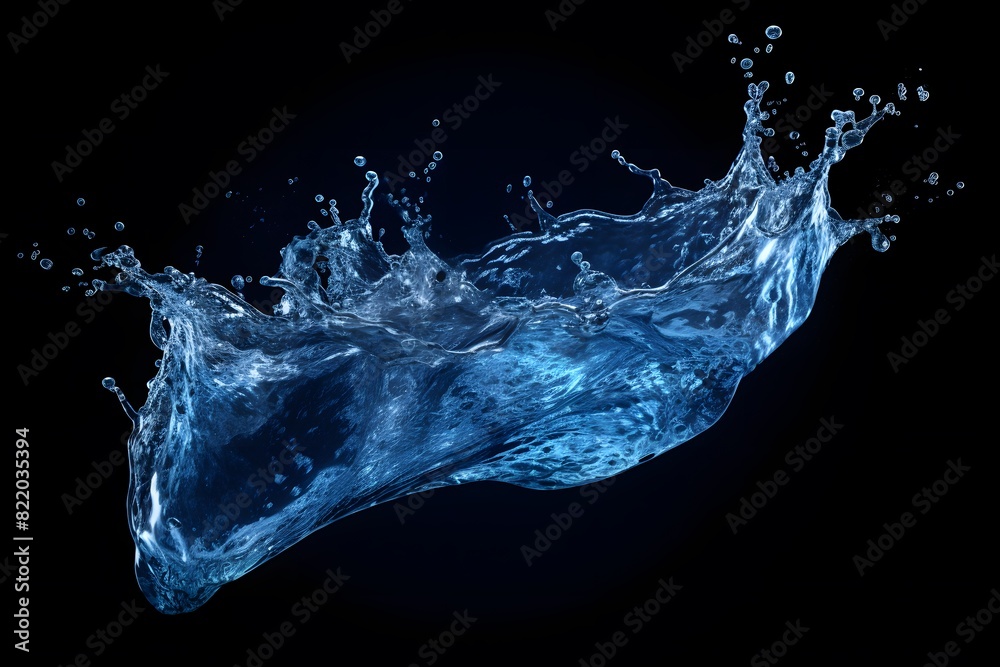 blue soft drink splash on black background blue soft drink splash on black background