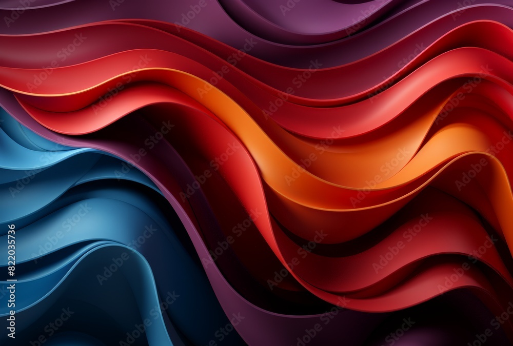 Vibrant Abstract Three-Dimensional Wave Patterns in Red, Orange, Purple, and Blue Hues Vibrant Abstract Three-Dimensional Wave Patterns in Red, Orange, Purple, and Blue Hues