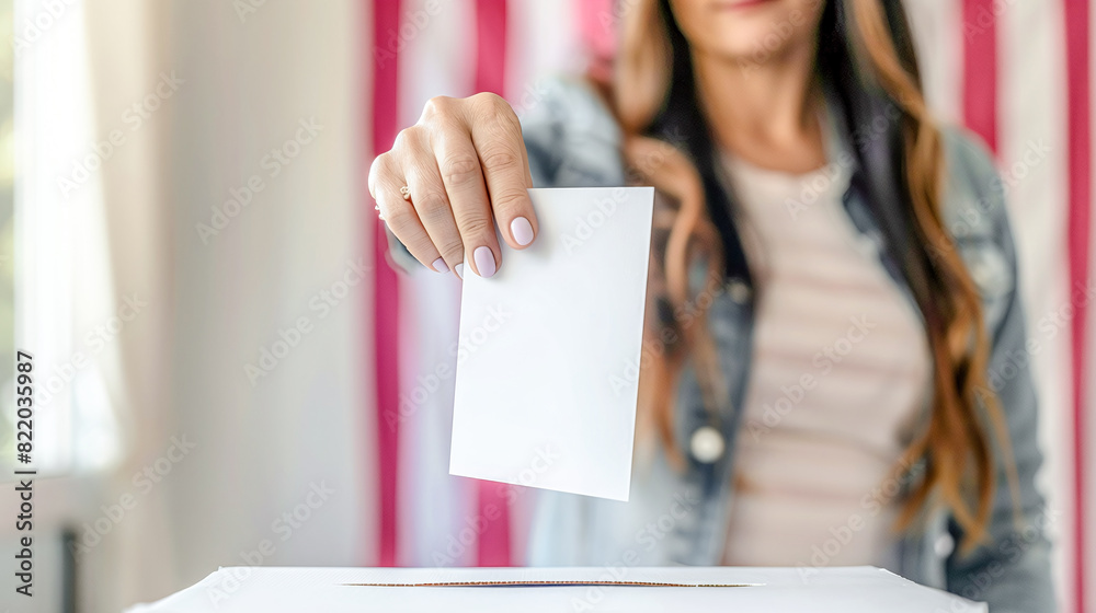 Voting Election Power American Citizen Casting Vote with Flag Backdrop Digital Art Poster Background Wallpaper Brainstorming