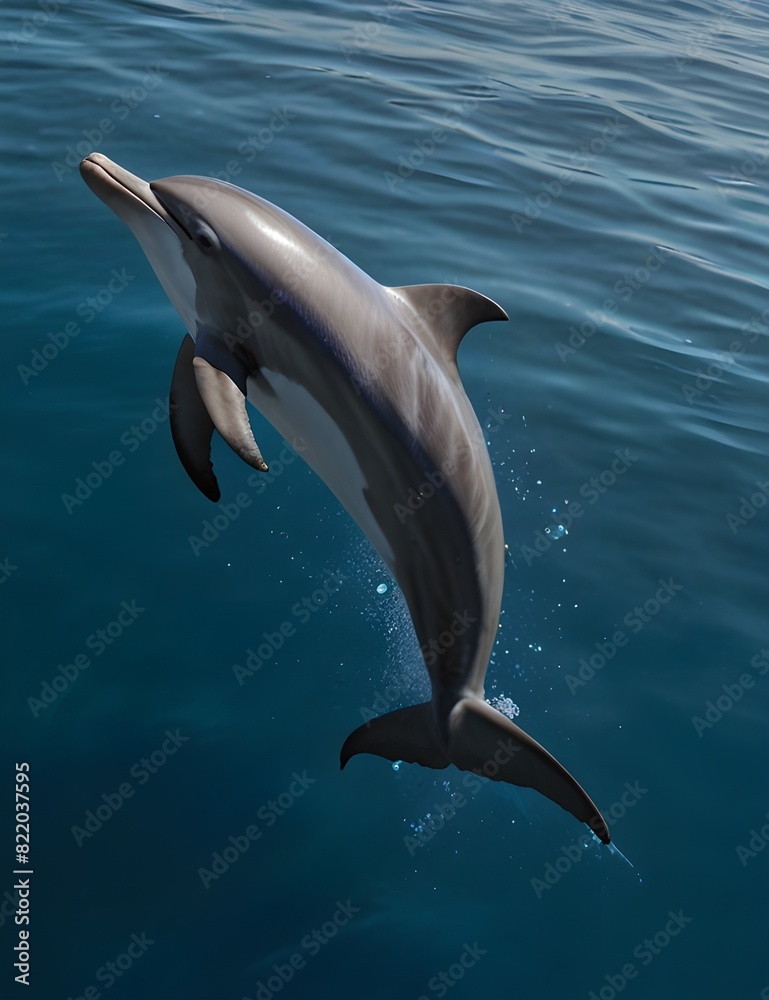 Fototapeta premium dolphin swimming in the water with the words dolphins .