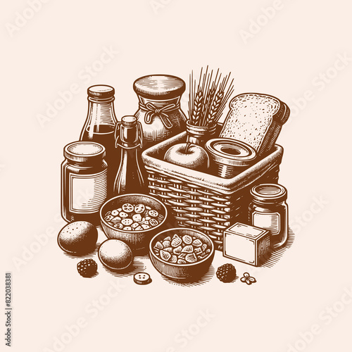 pantry hand drawn illustration