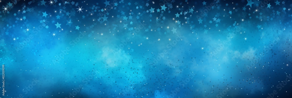 stars azure background texture with copy space text blue