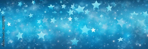 stars azure background texture with copy space text blue