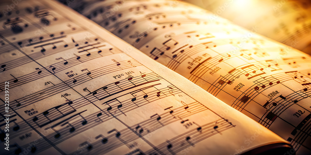 Naklejka premium Music score background