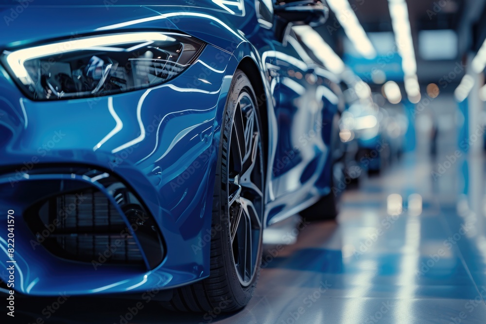 New luxury car sales in the showroom. New luxury car sales in the showroom.