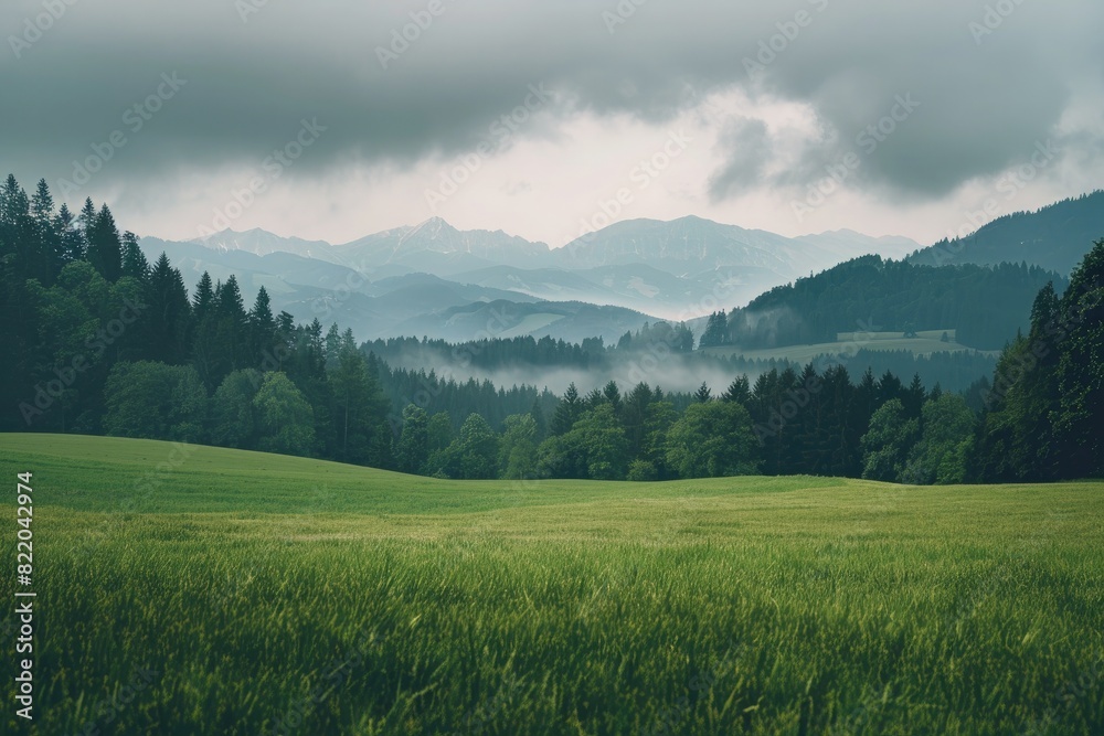 Mountain Landscape with Sky: A serene scene of misty mountains, green hills, and a vibrant sky at sunrise, showcasing the beauty of nature Mountain Landscape with Sky: A serene scene of misty mountains, green hills, and a vibrant sky at sunrise, showcasing the beauty of nature