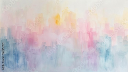 Soft, pastel hues dance across the canvas, resembling a delicate watercolor painting.