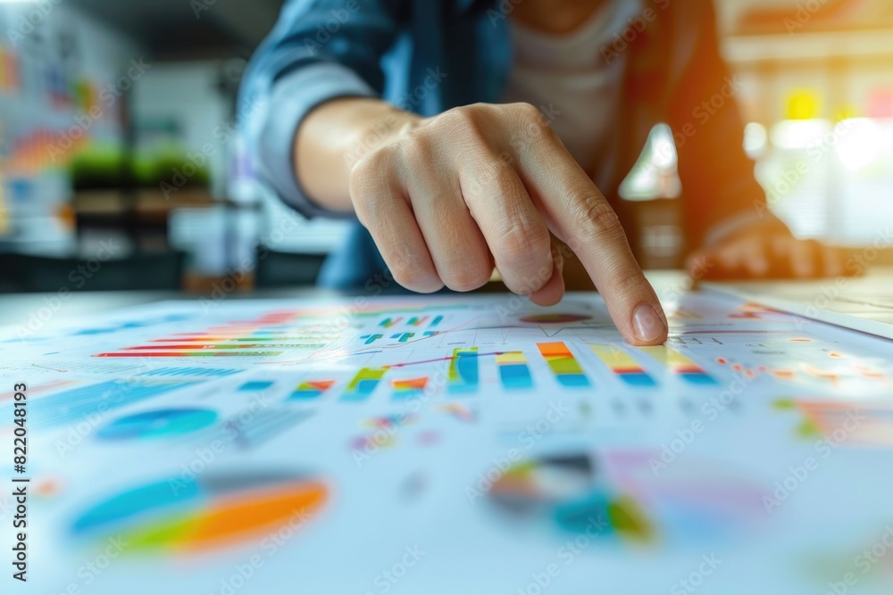 A man working on graphs, charts and marketing planning. A man working on graphs, charts and marketing planning.