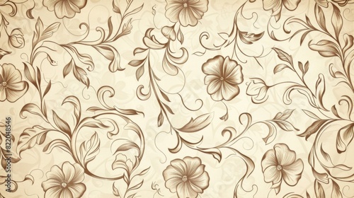 Vintage floral pattern background with intricate details and a timeless feel  great for a classic and elegant design theme.