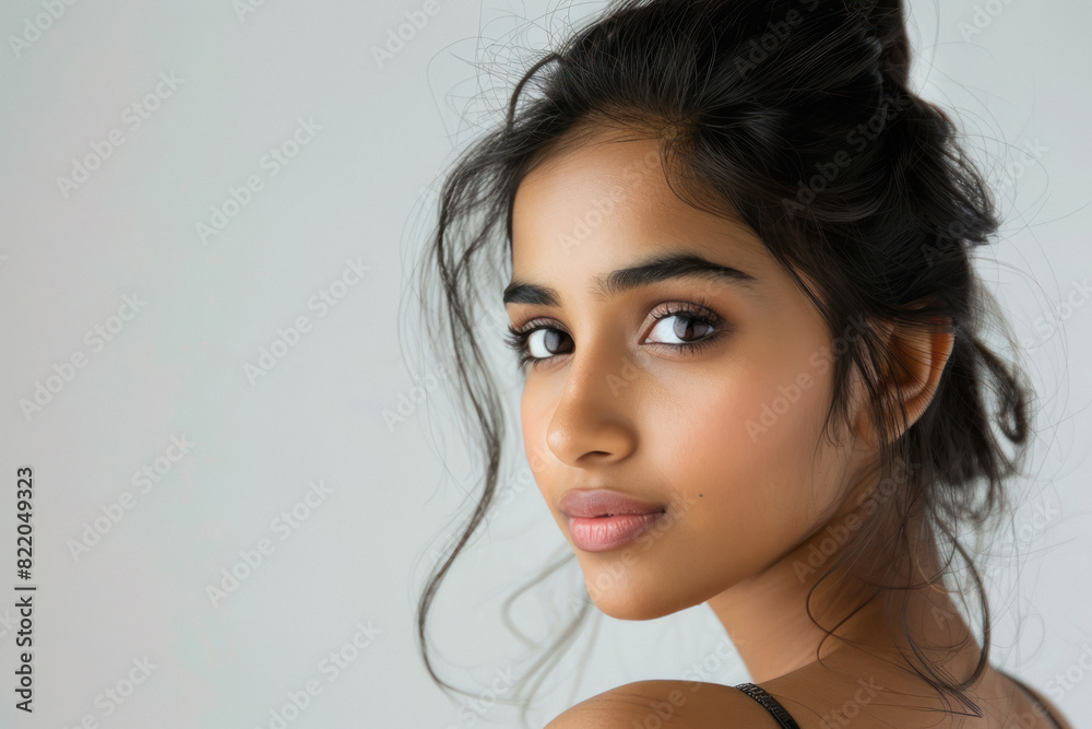 close up view of young beautiful indian woman close up view of young beautiful indian woman