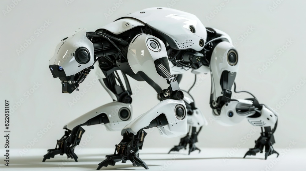 robot dog white background wide robot dog white background wide