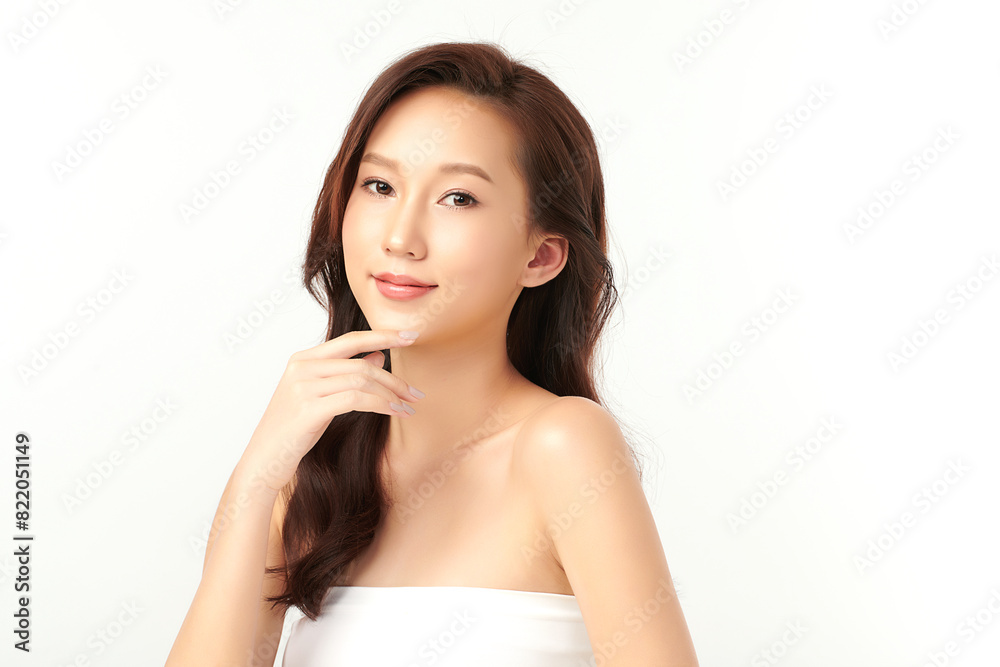 Beautiful young asian woman with clean fresh skin on white background, Face care, Facial treatment, Cosmetology, beauty and spa, Asian women portrait. Beautiful young asian woman with clean fresh skin on white background, Face care, Facial treatment, Cosmetology, beauty and spa, Asian women portrait.