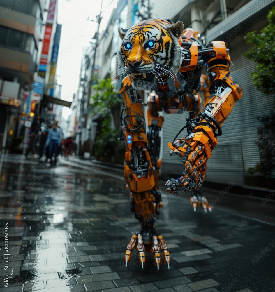 robot tiger white background wide robot tiger white background wide
