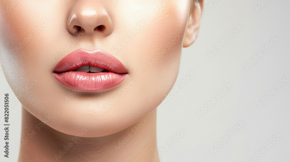 close view of young woman beautiful lips close view of young woman beautiful lips