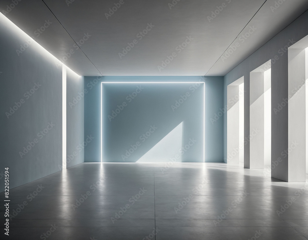 Blank interior space. Empty modern space and front view backdrop Blank interior space. Empty modern space and front view backdrop