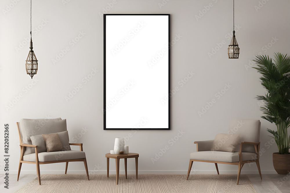 mock up poster frame in modern interior background, living room, Scandinavian style, 3D render, 3D illustration mock up poster frame in modern interior background, living room, Scandinavian style, 3D render, 3D illustration