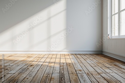 Interior background with wooden floor created with generative ai