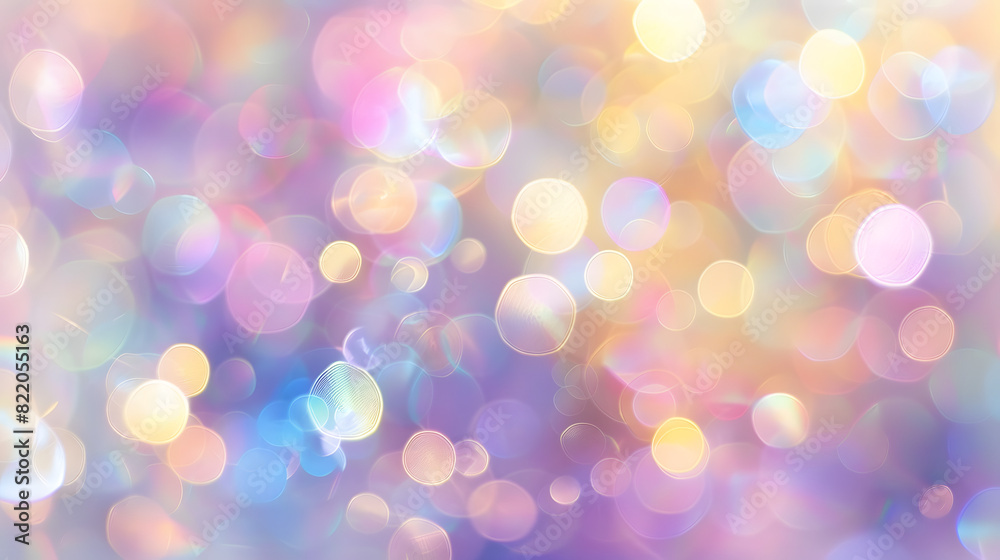Abstract blur bokeh banner background. Rainbow colors, pastel purple, blue, gold yellow, white silver, pale pink bokeh background Abstract blur bokeh banner background. Rainbow colors, pastel purple, blue, gold yellow, white silver, pale pink bokeh background