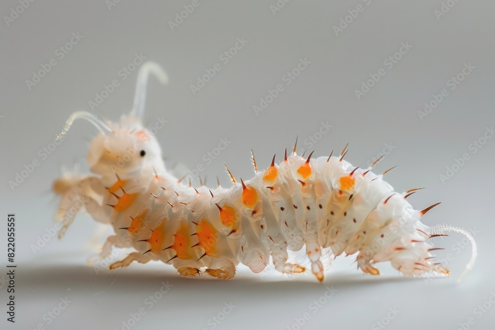 Obraz premium A close up of a small insect on a white surface. Suitable for educational materials