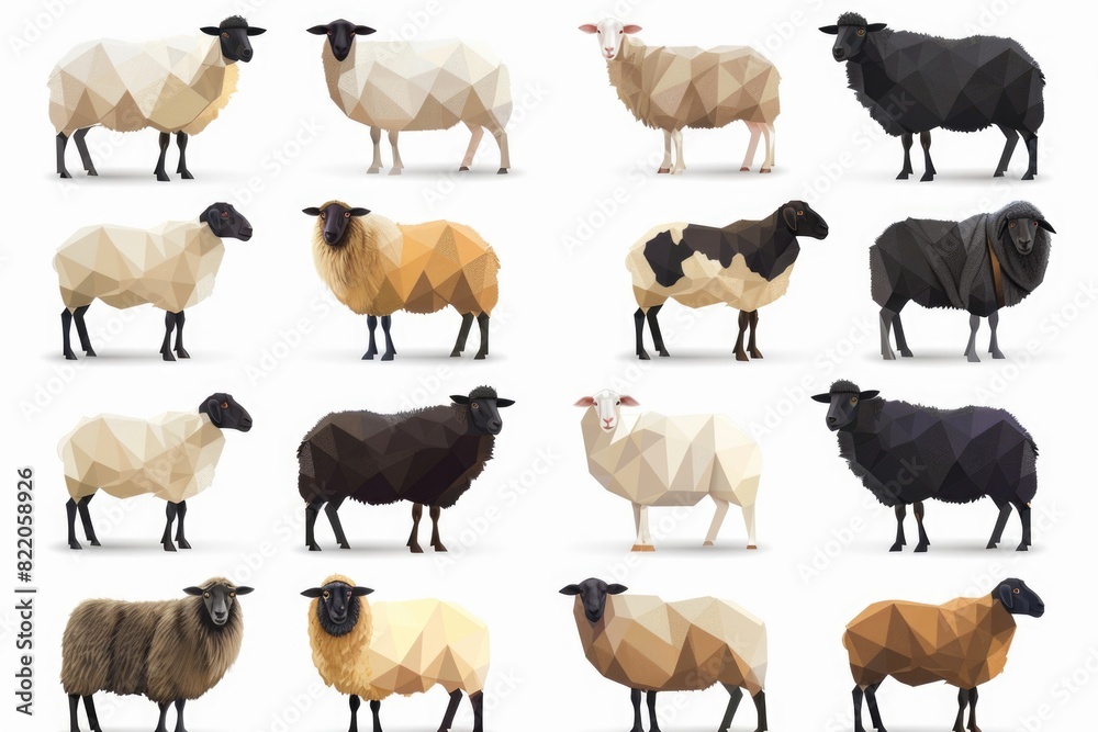 Fototapeta premium A group of sheep standing closely together. Perfect for agricultural or rural-themed projects