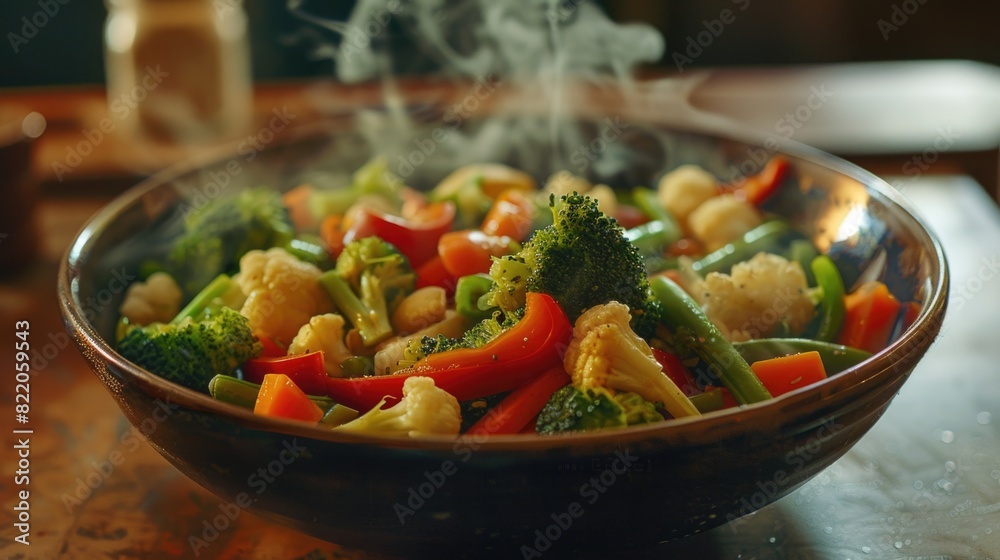 Freshly cooked vegetables in a bowl, perfect for healthy eating concepts Freshly cooked vegetables in a bowl, perfect for healthy eating concepts