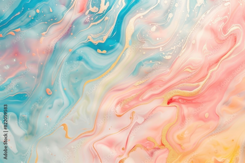 Close up of a vibrant and colorful liquid painting, perfect for artistic projects