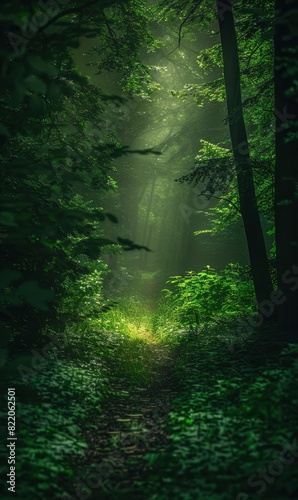 Abstract Forest Path With Ethereal Light Photorealistic HD