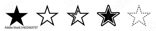 Vector icons on the theme Set pictograms. Vector illustration of the graphic symbol of the star is isolated. black form on white aphid.