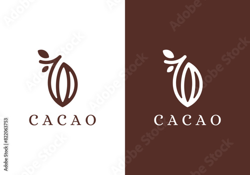 simple nature cacao logo design vector