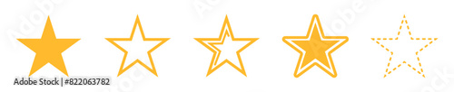 Vector icons on the theme Set pictograms. Vector illustration of the graphic symbol of the star is isolated. gold form on a white aphid.