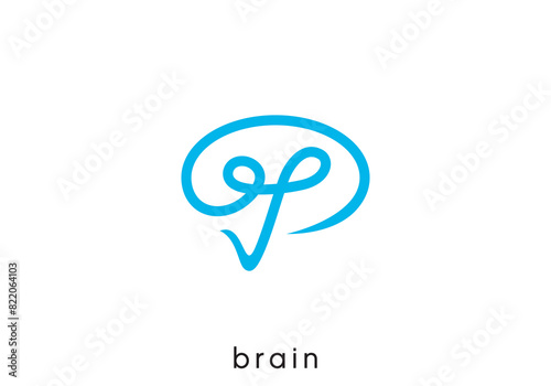 smart brain logo. innovation technology symbol icon design