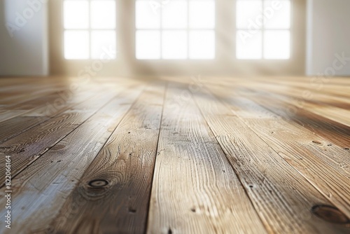 Interior background with wooden floor created with generative ai