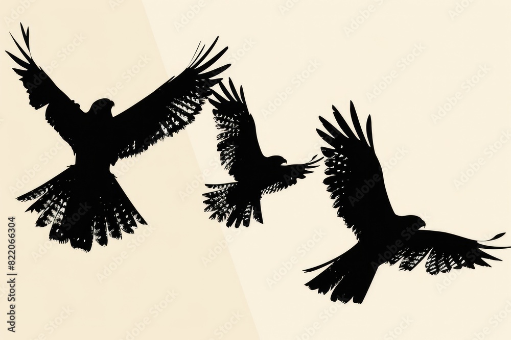 Fototapeta premium A couple of birds flying in the sky. Suitable for nature and wildlife concepts