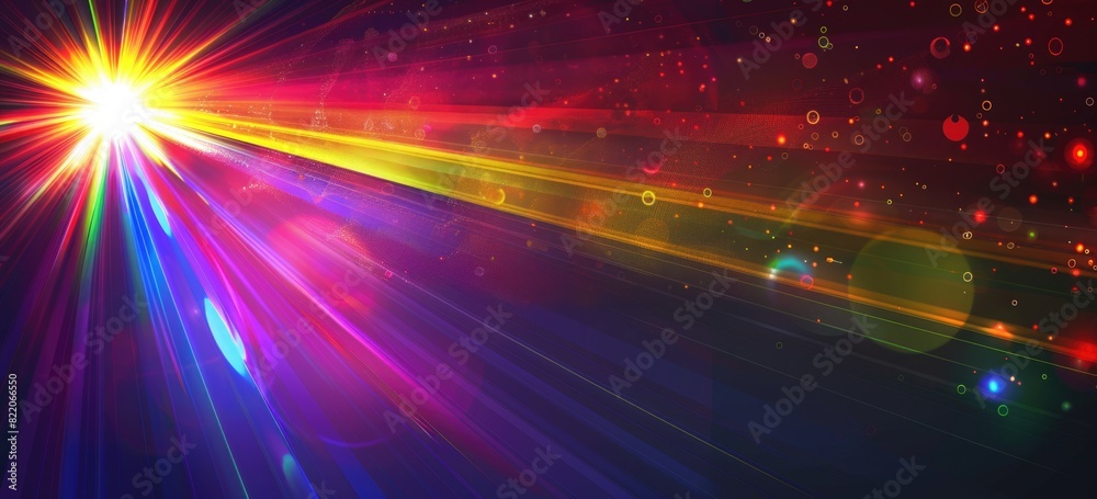 Rainbow rays of light on an abstract gradient background. Rainbow rays of light on an abstract gradient background.