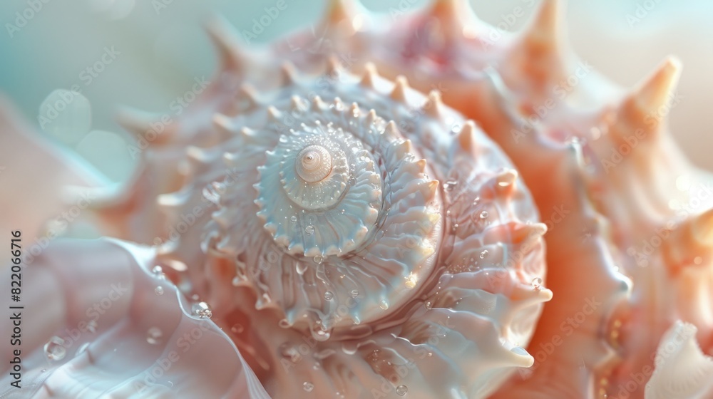 A close up of a shell on a table, suitable for various design projects A close up of a shell on a table, suitable for various design projects