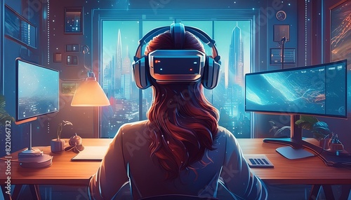 Virtual Reality VR Glass Futuristic