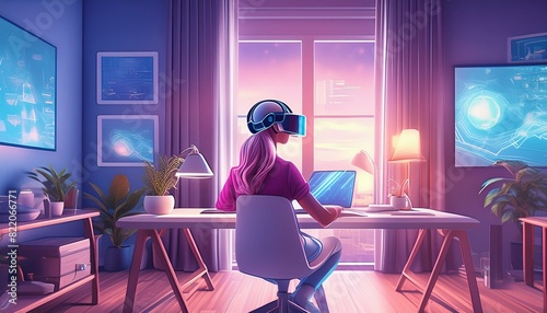 Virtual Reality VR Glass Futuristic