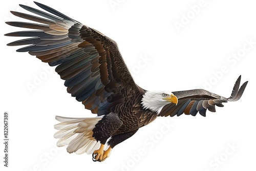 Majestic bald eagle soaring through the sky. Perfect for wildlife and freedom concepts © Fotograf