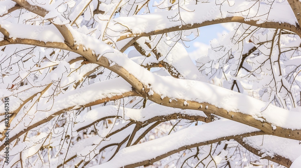 Snow-Covered Tree Branches in Winter Snow-Covered Tree Branches in Winter