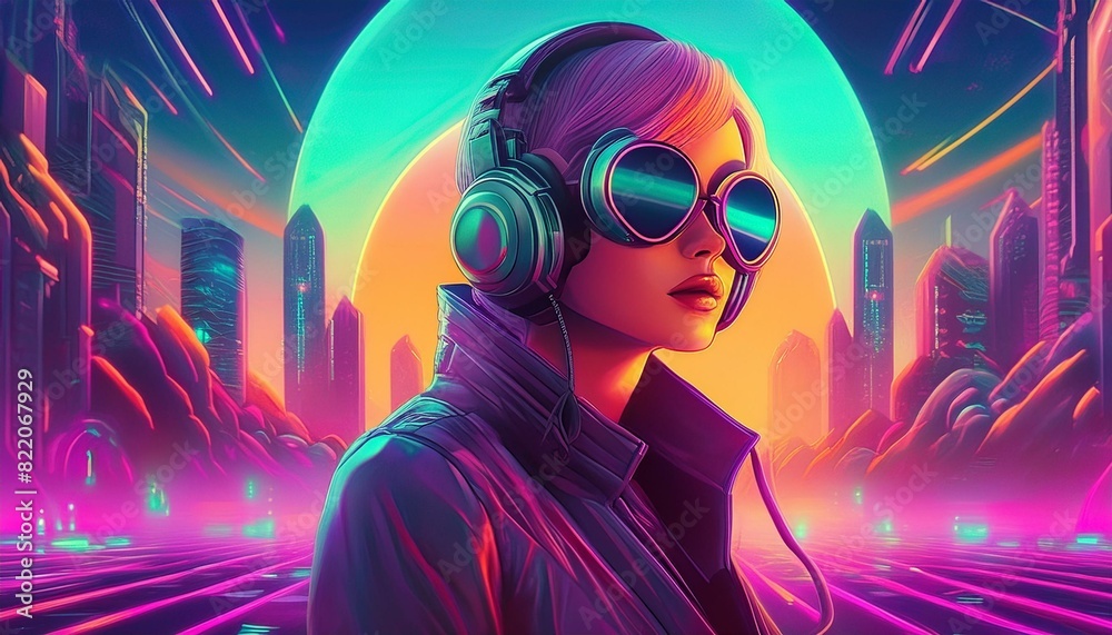 Futuristic Woman Retro Concept Futuristic Woman Retro Concept