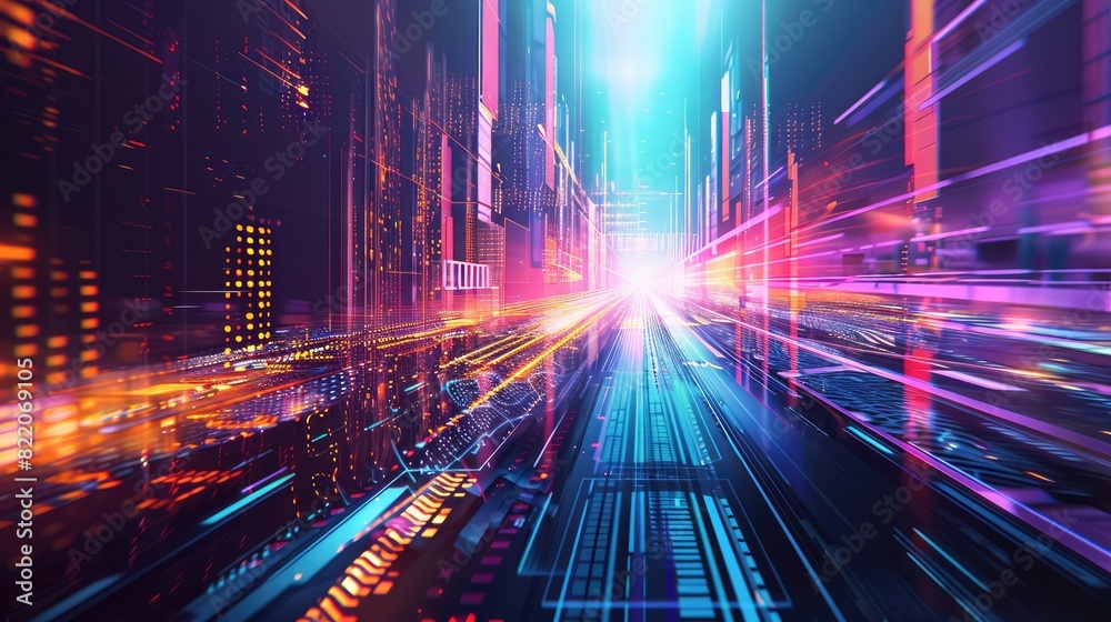 A high-tech futuristic background featuring glowing light trails and abstract digital elements, designed to evoke a sense of cutting-edge technology and cyberpunk culture A high-tech futuristic background featuring glowing light trails and abstract digital elements, designed to evoke a sense of cutting-edge technology and cyberpunk culture