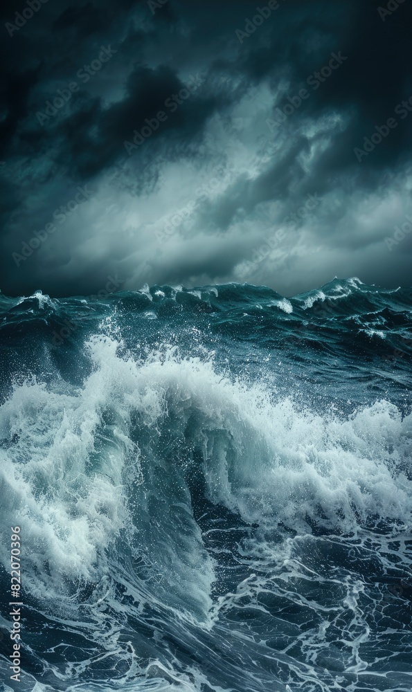 Abstract Stormy Sea With Turbulent Waves,Photorealistic HD