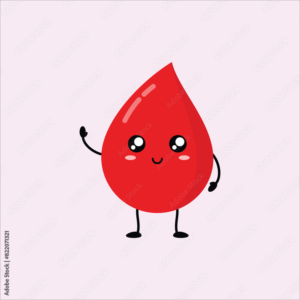 Cute funny blood drop. Vector illustration design flat line cartoon kawaii character illustration icon. Eps 10. Cute funny blood drop. Vector illustration design flat line cartoon kawaii character illustration icon. Eps 10.
