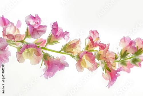 Realistic photograph of a complete Snapdragons solid stark white background  focused lighting