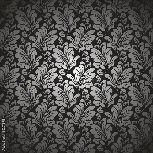 a black background wallpaper with elegant silver floral motifs © Zulfiqar bakoch