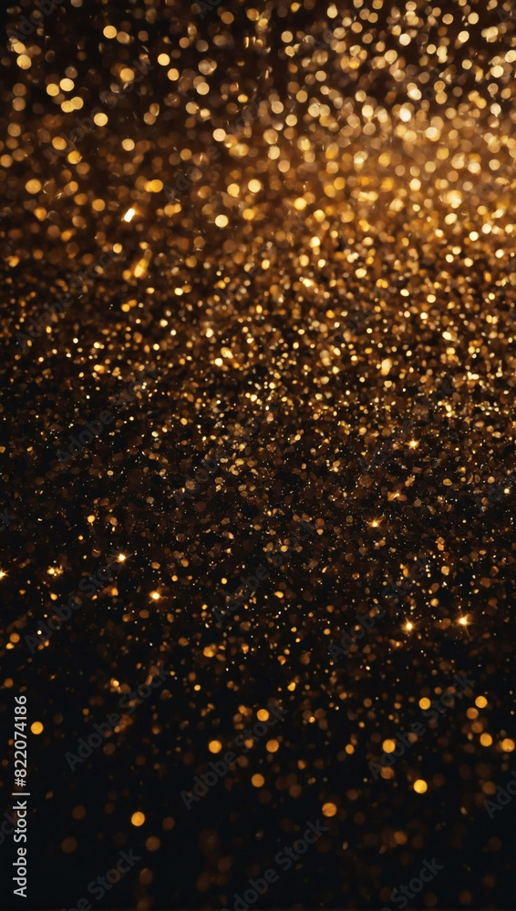 Dark gold and black glittering lights backdrop