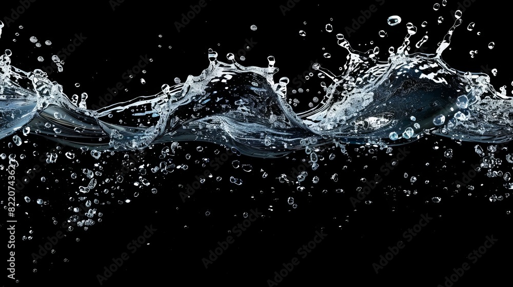 A long wave of water with many small droplets A long wave of water with many small droplets