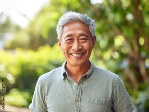 Ivory Background Happy asian man. Portrait of older mid aged person beautiful Smiling boy good mood Isolated on Background ethnic diversity equality acceptance concept with copyspace 