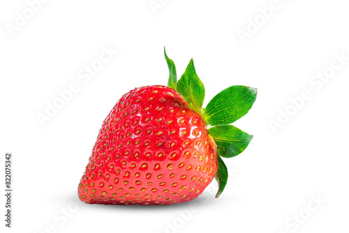 Ripe red strawberry on a white background isolate
