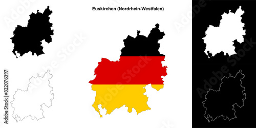 Euskirchen (Nordrhein-Westfalen) blank outline map set